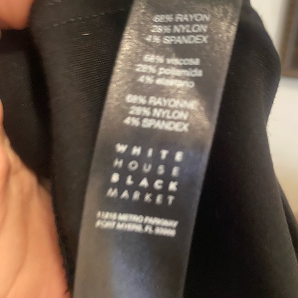❌❌SOLD👍👍White House Black Market WHBM Slim Crop Ponte Pants Black Knit Large - Picture 10 of 11